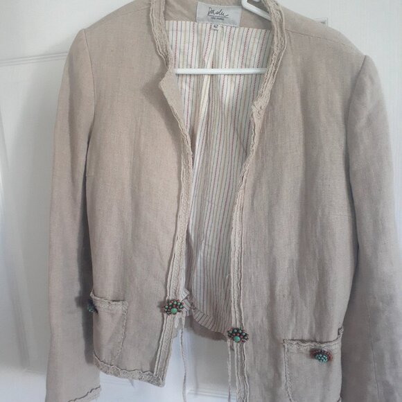 Daslu Sao Paulo Linen Blazer - Picture 1 of 3